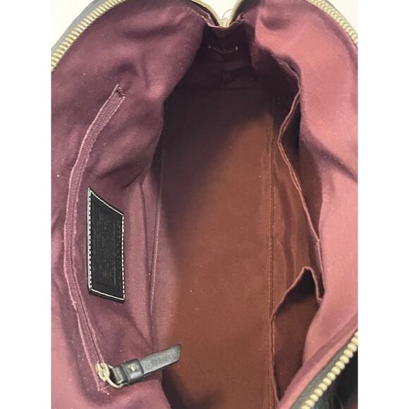 Coach, VTG Black Pebbled Leather Dome Satchel #H0993-F13963 - Picture 5 of 9